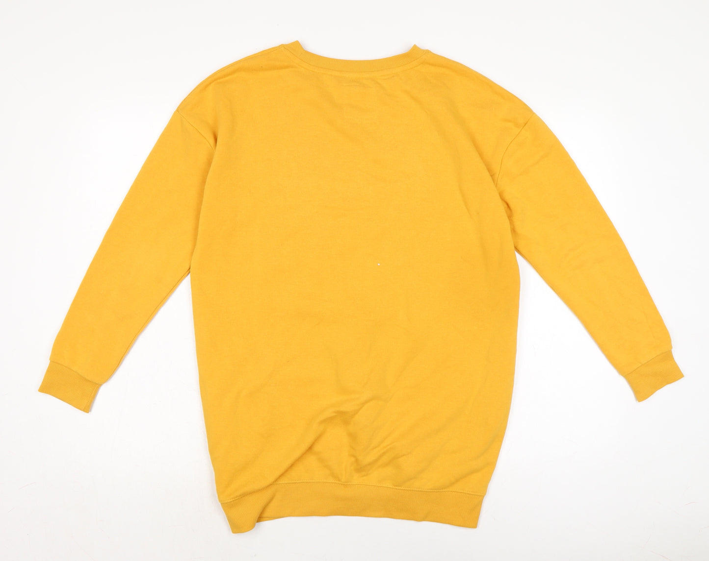 love toi lounge Womens Yellow Cotton Pullover Sweatshirt Size 8