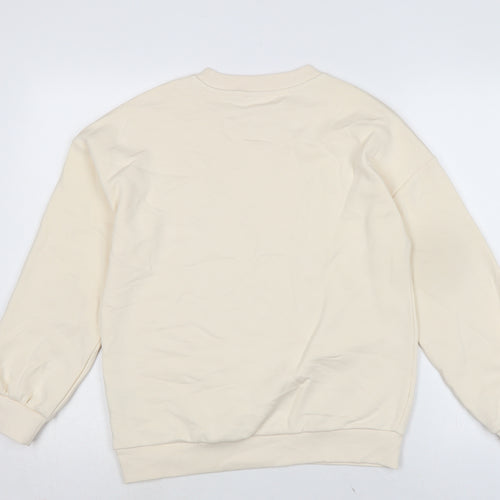 Marks and Spencer Girls Ivory Cotton Pullover Sweatshirt Size 12-13 Years