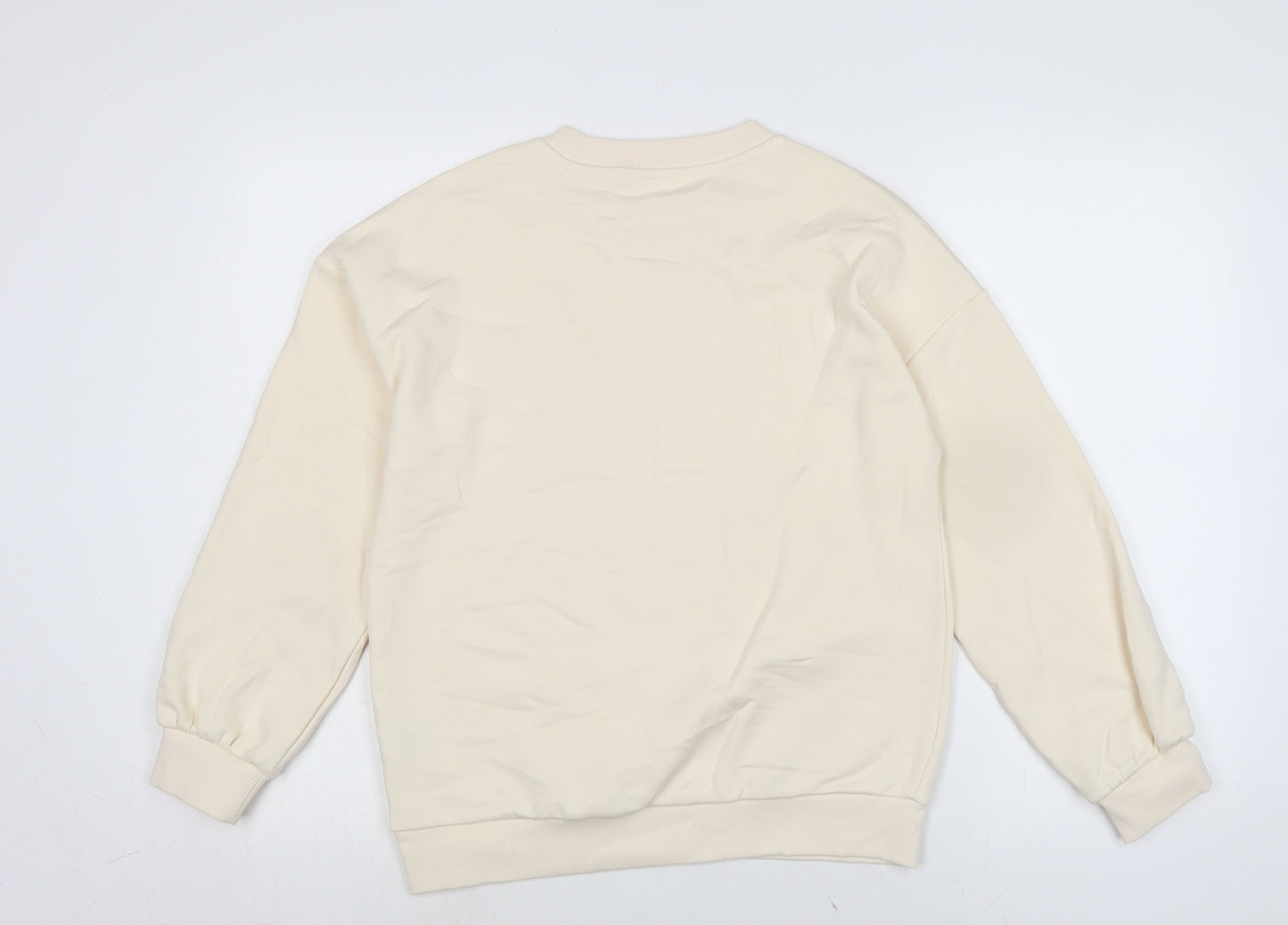 Marks and Spencer Girls Ivory Cotton Pullover Sweatshirt Size 12-13 Years