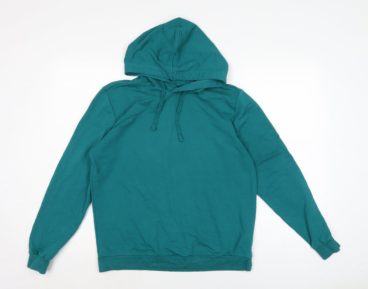 Avenue Womens Blue Cotton Pullover Hoodie Size 12