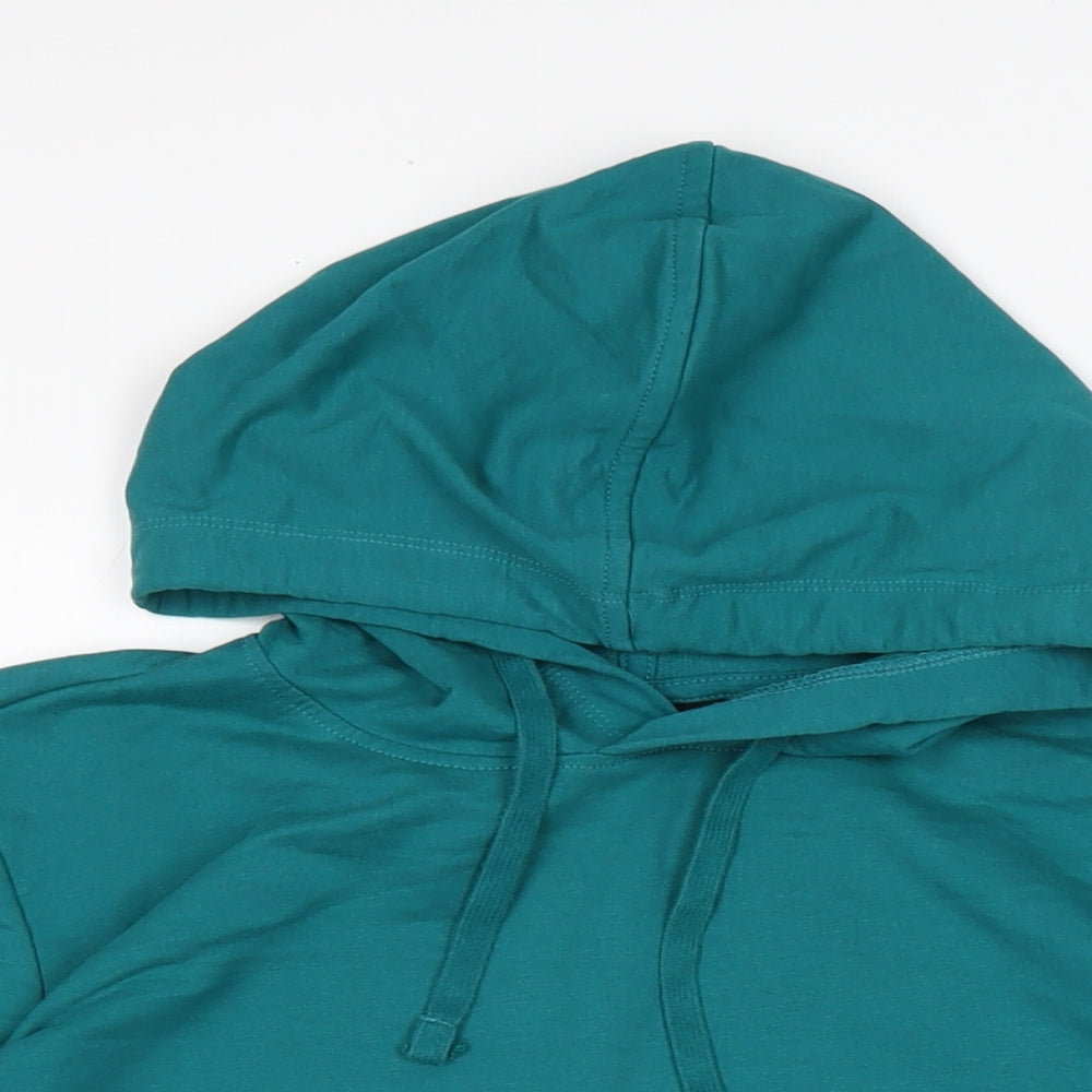 Avenue Womens Blue Cotton Pullover Hoodie Size 12
