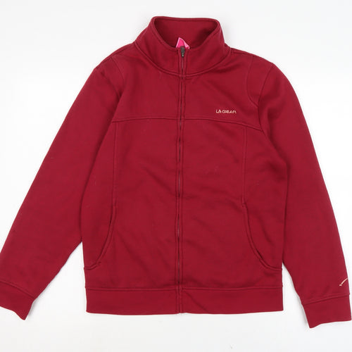 LA Gear Womens Red Cotton Full Zip Sweatshirt Size 16
