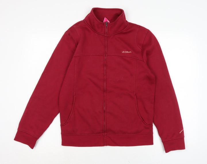 LA Gear Womens Red Cotton Full Zip Sweatshirt Size 16