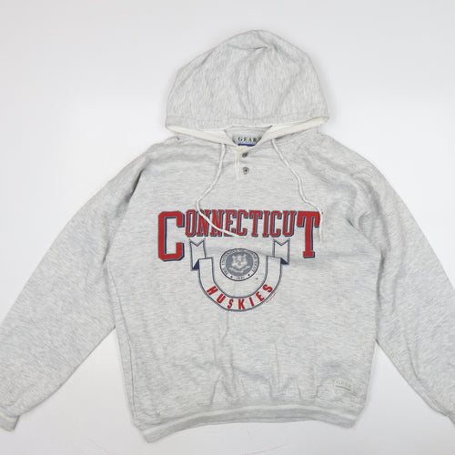 GEAR FOR SPORTS Mens Grey Cotton Pullover Hoodie Size M