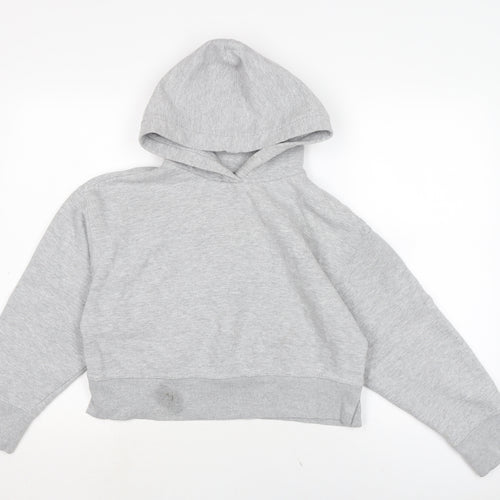Zara Womens Grey Cotton Pullover Hoodie Size S