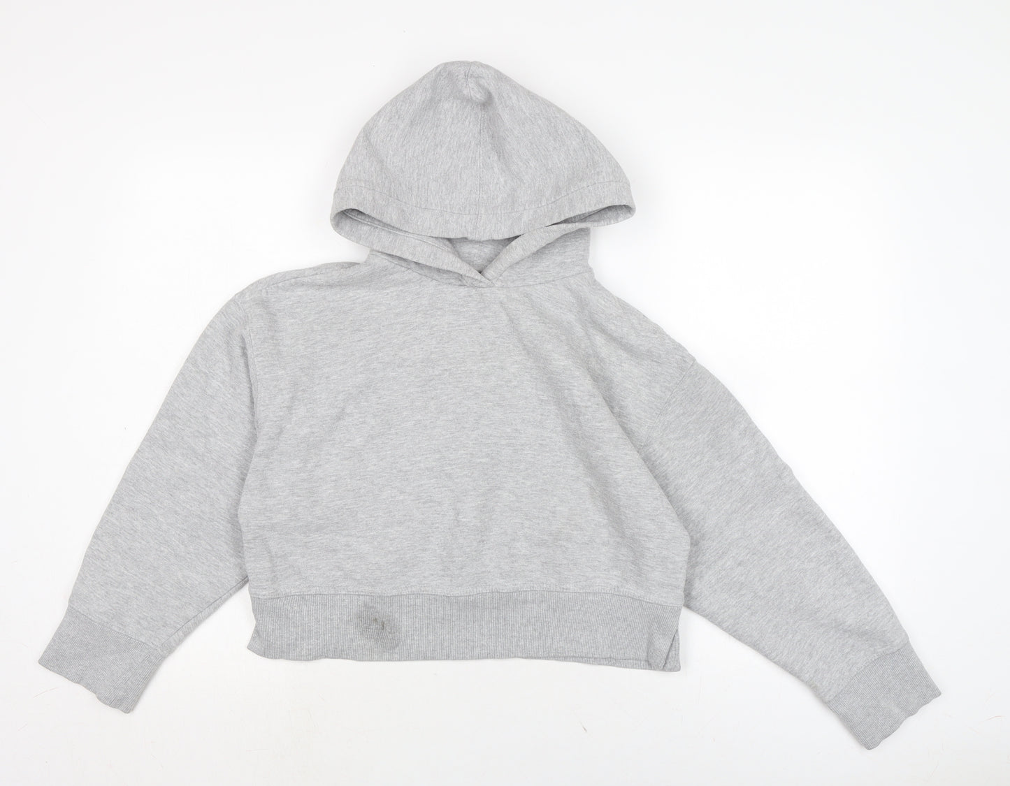 Zara Womens Grey Cotton Pullover Hoodie Size S