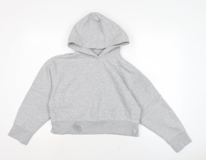 Zara Womens Grey Cotton Pullover Hoodie Size S