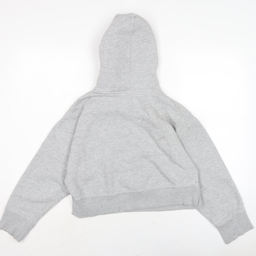 Zara Womens Grey Cotton Pullover Hoodie Size S