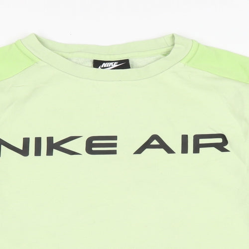 Nike Boys Green Cotton Pullover Sweatshirt Size 13-14 Years