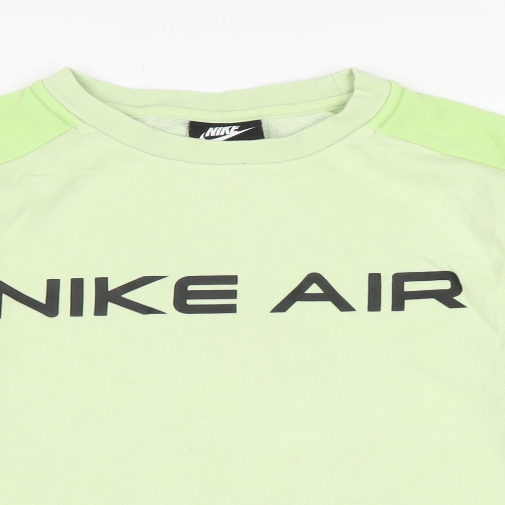 Nike Boys Green Cotton Pullover Sweatshirt Size 13-14 Years
