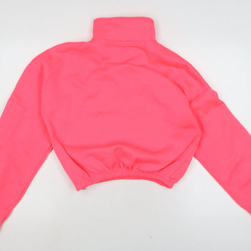 PRETTYLITTLETHING Womens Pink Polyester Pullover Sweatshirt Size S