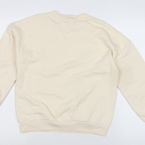 Marks and Spence Girls Ivory Cotton Pullover Sweatshirt Size 11-12 Years