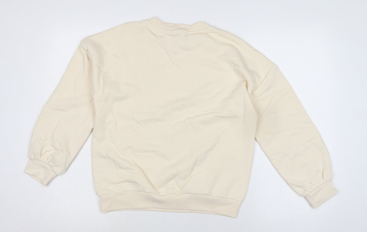 Marks and Spence Girls Ivory Cotton Pullover Sweatshirt Size 11-12 Years