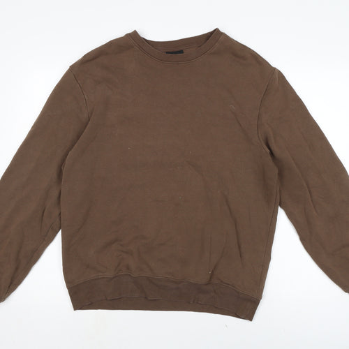 H&M Womens Brown Cotton Pullover Sweatshirt Size S