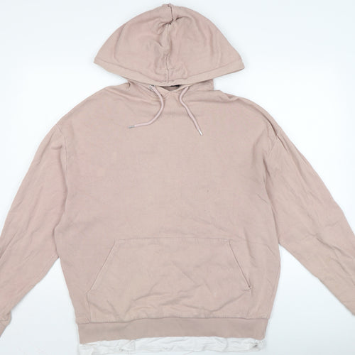 ASOS Womens Pink Cotton Pullover Hoodie Size M