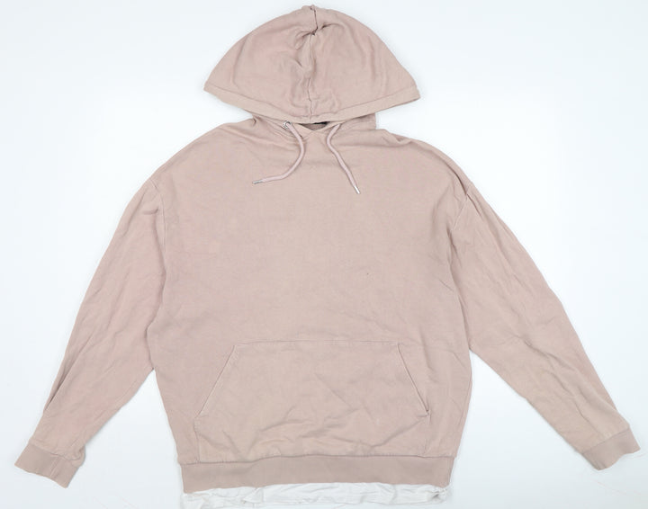 ASOS Womens Pink Cotton Pullover Hoodie Size M