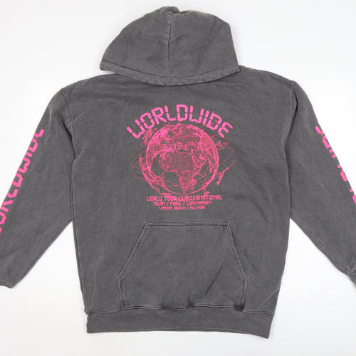 PRETTYLITTLETHING Womens Grey Cotton Pullover Hoodie Size L