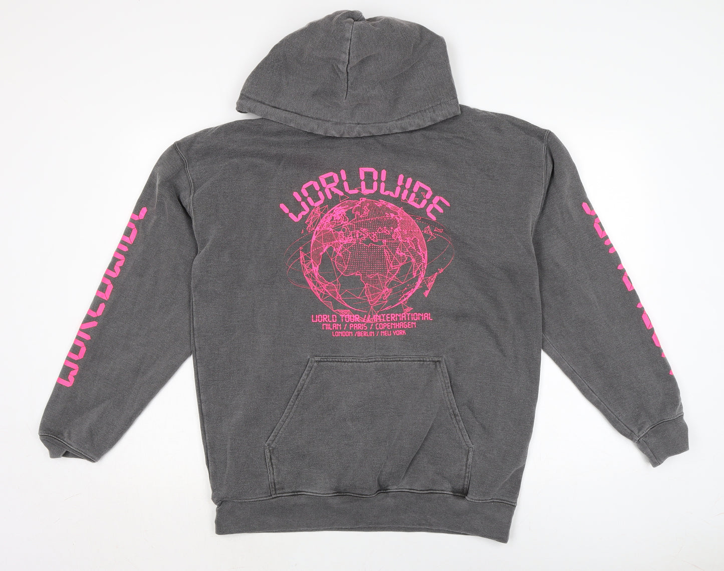 PRETTYLITTLETHING Womens Grey Cotton Pullover Hoodie Size L