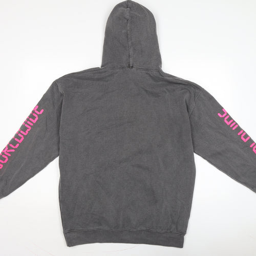 PRETTYLITTLETHING Womens Grey Cotton Pullover Hoodie Size L
