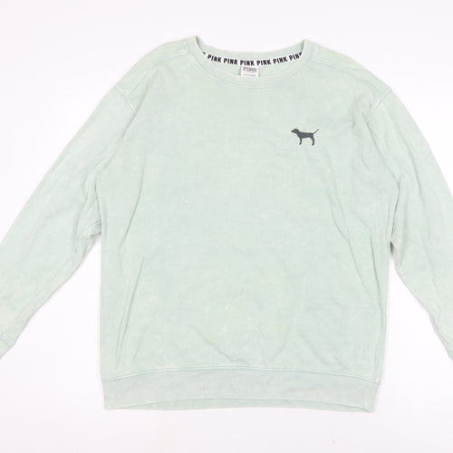 Victoria's Secret Womens Green Cotton Basic T-Shirt Size S Crew Neck