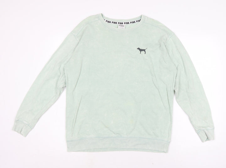 Victoria's Secret Womens Green Cotton Basic T-Shirt Size S Crew Neck