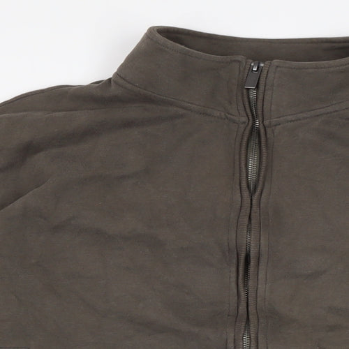Marks and Spencer Womens Brown Cotton Full Zip Sweatshirt Size M