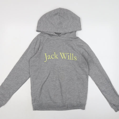 Jack Wills Womens Grey Crew Neck Cotton Pullover Jumper Size 10