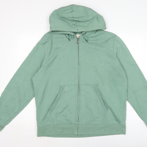 Marks and Spence Womens Green Cotton Full Zip Hoodie Size S