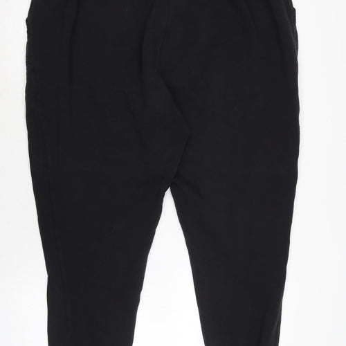 JD Williams Womens Black Cotton Jogger Trousers Size 22 L25 in Regular Tie