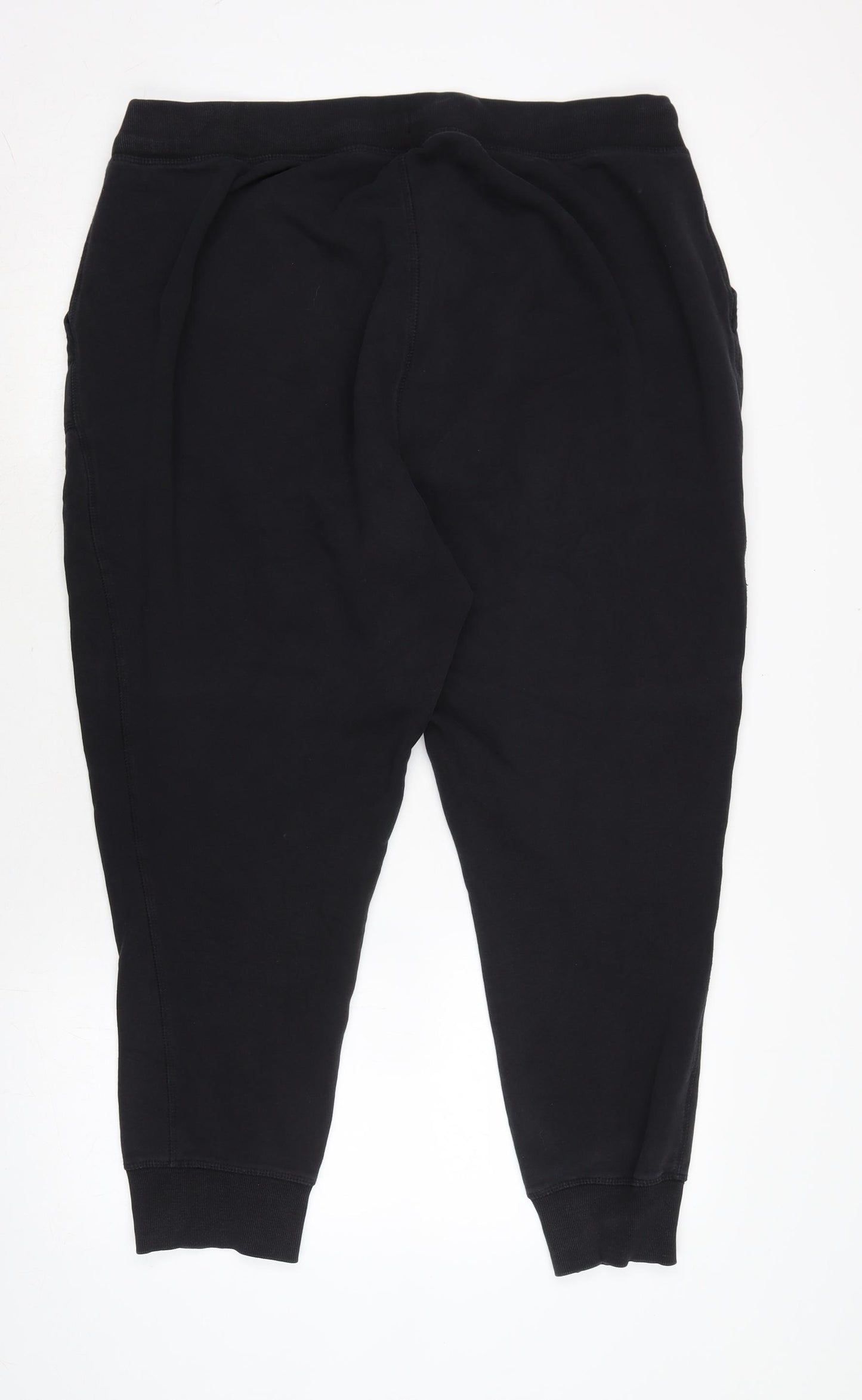 JD Williams Womens Black Cotton Jogger Trousers Size 22 L25 in Regular Tie