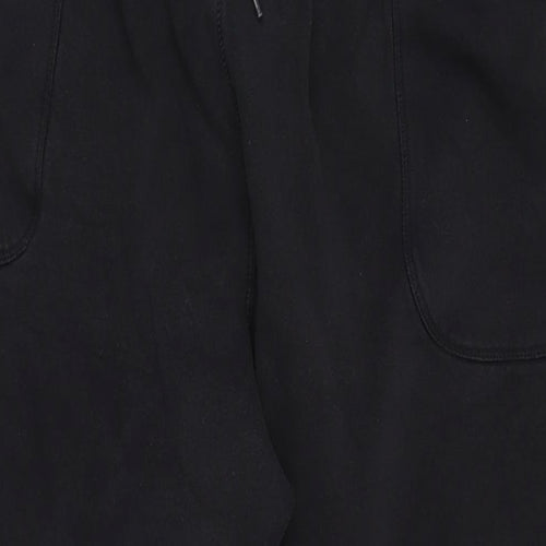 JD Williams Womens Black Cotton Jogger Trousers Size 22 L25 in Regular Tie