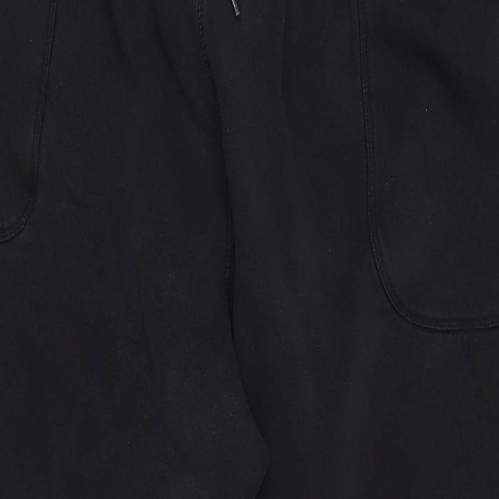 JD Williams Womens Black Cotton Jogger Trousers Size 22 L25 in Regular Tie