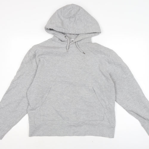 Topman Mens Grey Cotton Pullover Hoodie Size S