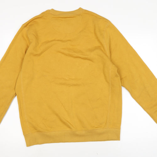 Easy Mens Yellow Cotton Pullover Sweatshirt Size L