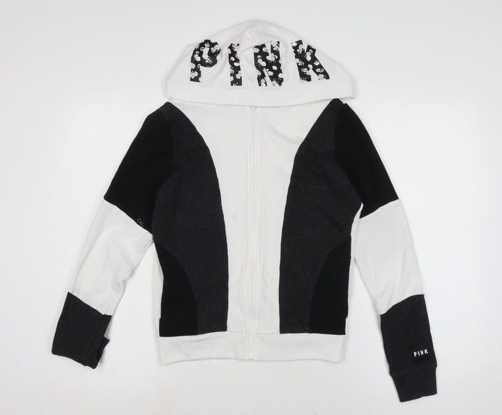 Victoria's Secret Womens White Cotton Full Zip Hoodie Size XS
