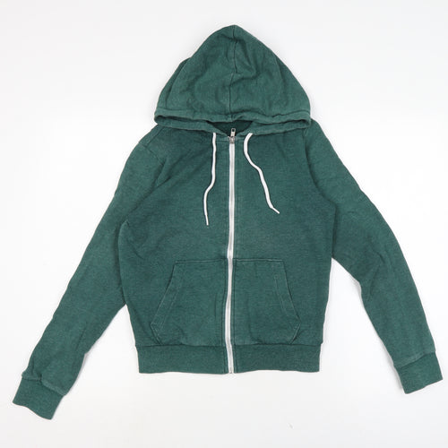 Divided Womens Green Cotton Full Zip Hoodie Size 6