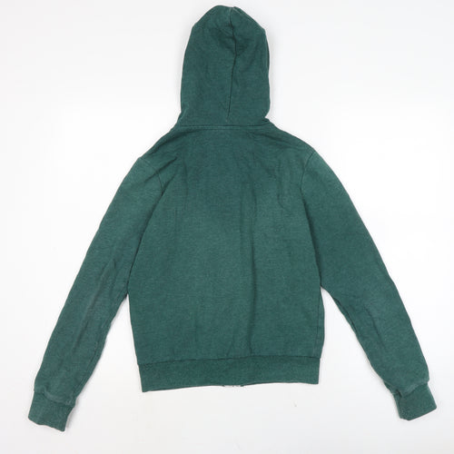 Divided Womens Green Cotton Full Zip Hoodie Size 6
