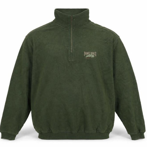 Crazy Shirts Mens Green Mock Neck Cotton Pullover Jumper Size L Long Sleeve