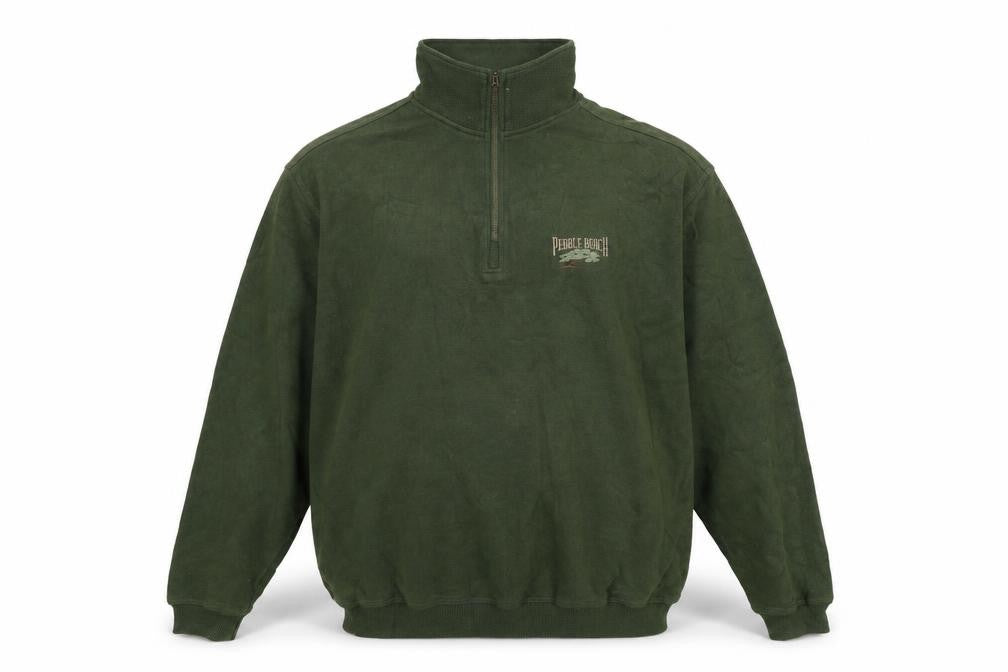 Crazy Shirts Mens Green Mock Neck Cotton Pullover Jumper Size L Long Sleeve