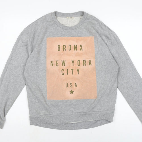 River Island Womens Grey Cotton Pullover Sweatshirt Size 10