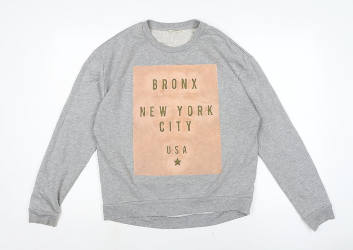 River Island Womens Grey Cotton Pullover Sweatshirt Size 10