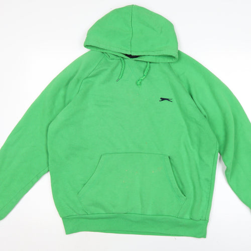 Slazenger Mens Green Cotton Pullover Hoodie Size L