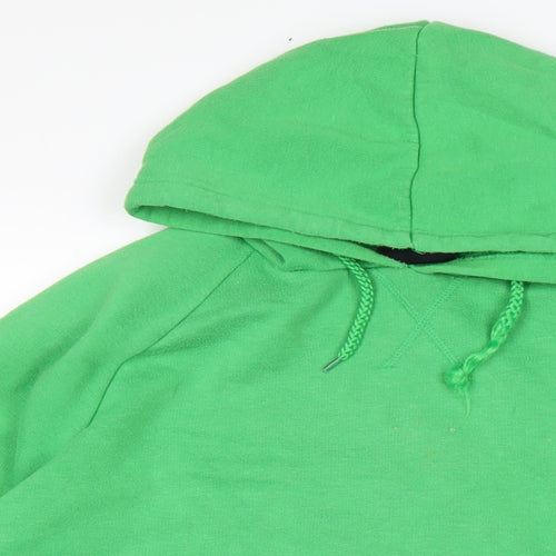 Slazenger Mens Green Cotton Pullover Hoodie Size L