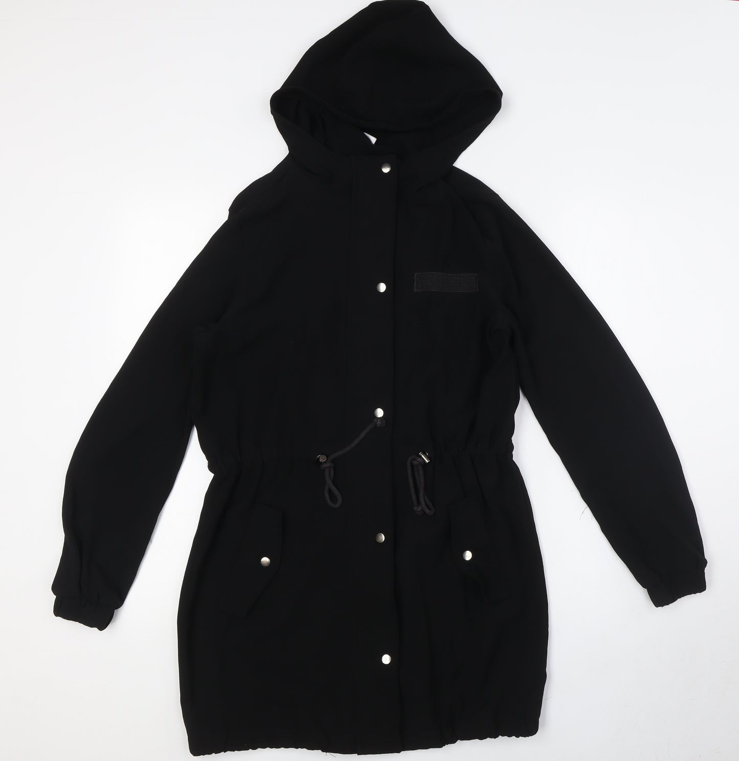 Divided by H&M Womens Black Jacket Size 6 Zip - Pull Cord Waist