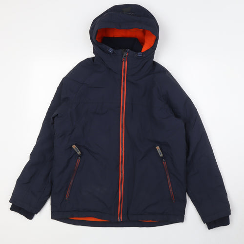 NEXT Girls Blue Basic Coat Coat Size 12 Years Zip