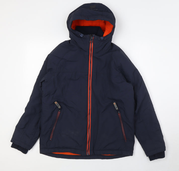 NEXT Girls Blue Basic Coat Coat Size 12 Years Zip