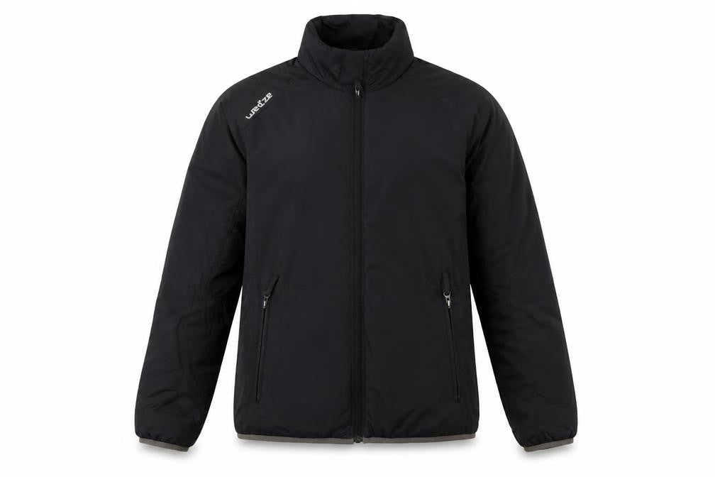 Front view of Decathlon women’s black jacket, size S, zip