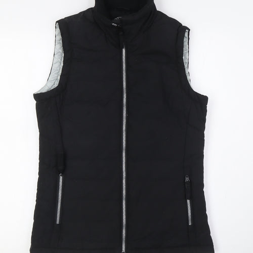 R&R Womens Black Gilet Waistcoat Size XS Zip - Padded