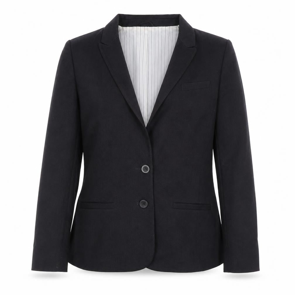 Front view of Next women’s grey jacket, size UK 14, button