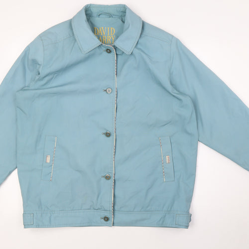 David Barry Womens Blue Jacket Size 16 Button